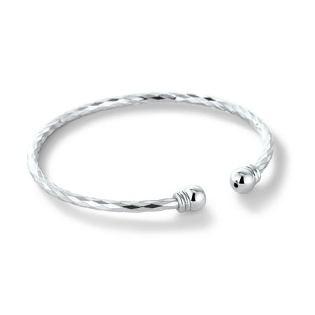 U7 Women's Twisted Silver Cuff Bangle Bracelet