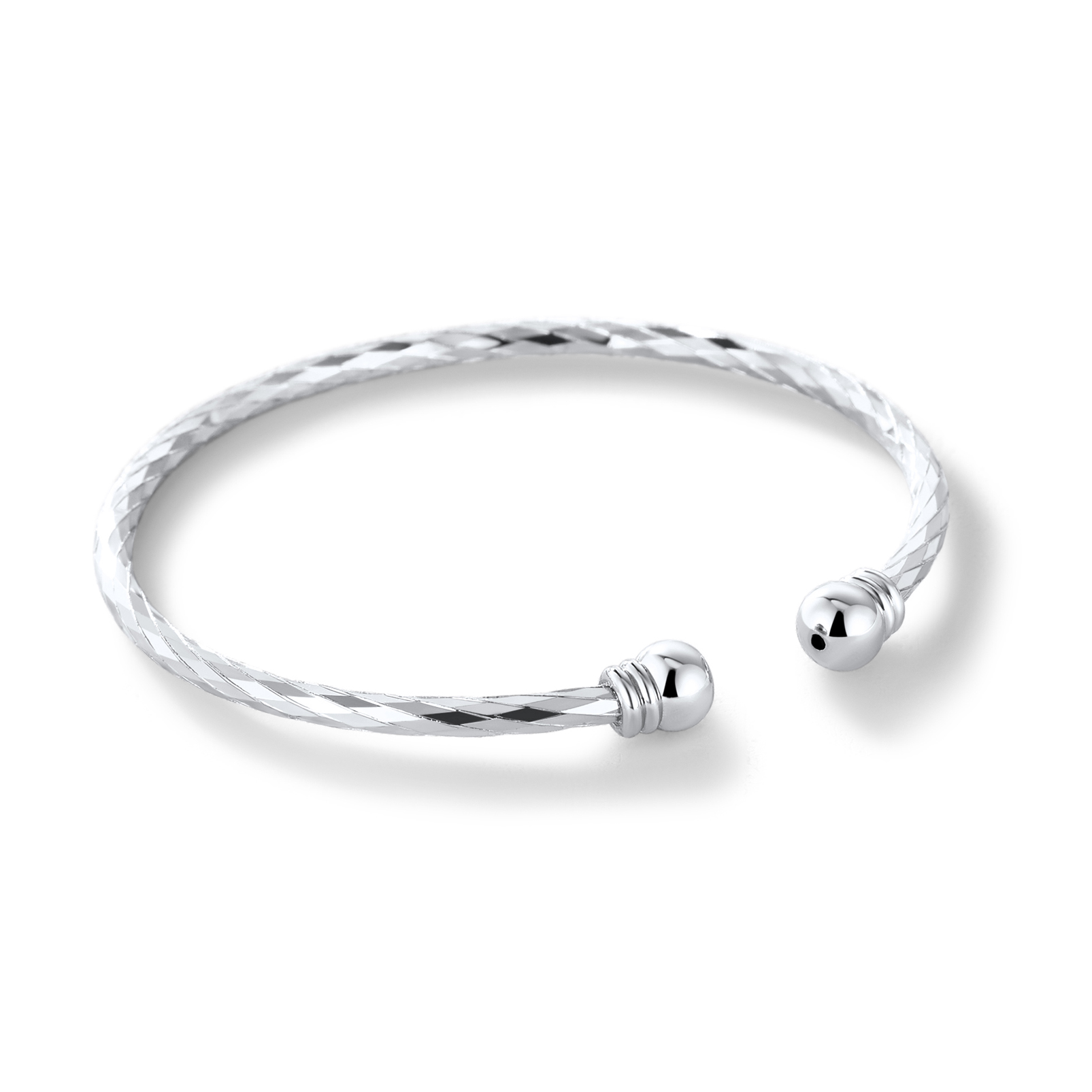 U7 Women's Twisted Silver Cuff Bangle Bracelet