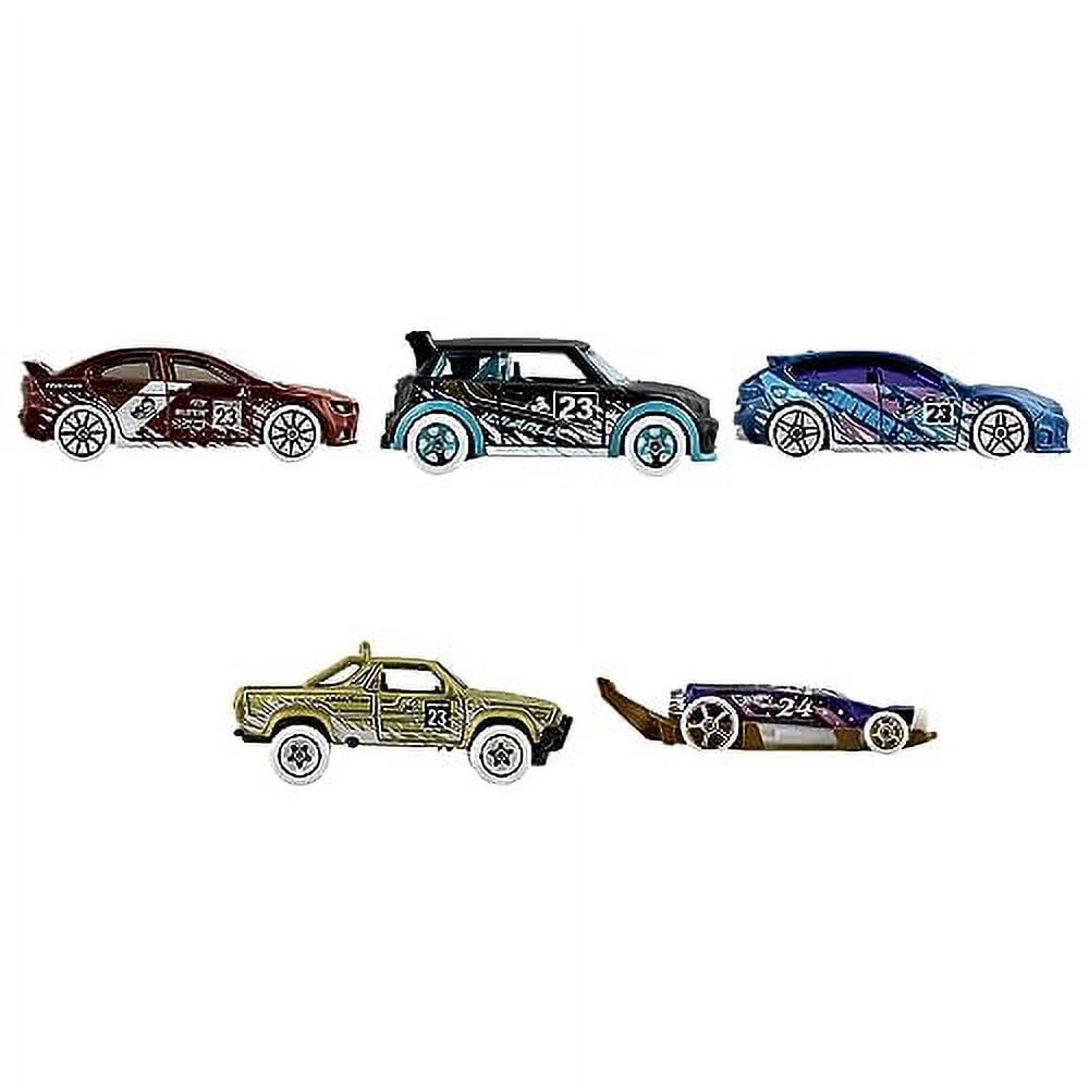 Hot Wheels 2023 Holiday/Winter Collection - Complete Set of All 5 Cars ~ Lancer, Mini Cooper, Subaru WRX, Subaru Brat and Carbonator