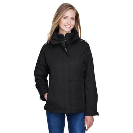 CORE365 78205 Women s 3-in-1 Jacket with Fleece Liner-Black-L