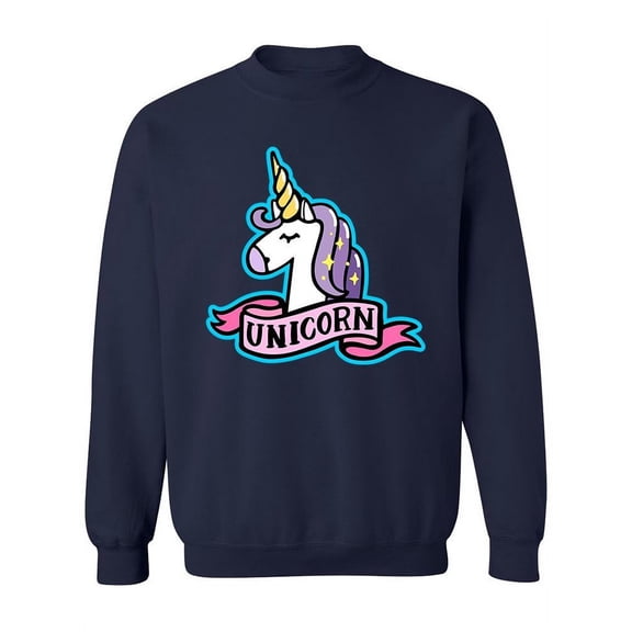 Unicorn Pink Ribbon Design. Sweatshirt Women -Image by Shutterstock, Female Large