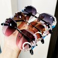 thumbnail image 2 of Womens Sunglasses UV400 Resin Lens Rhinestone Decor Plate Frame Neon Gray Diamond Casual Everyday Style Trendy, 2 of 2