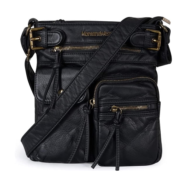 Bandolera Montana West MWC-046BK de piel vegana negra