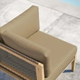 thumbnail image 7 of Lounge Sofa Corner Chair, Brown Natural, Teak Wood, Outdoor Patio Balcony Cafe Bistro Garden Hospitality Restaurant, Modern Contemporary HB34223, 7 of 7