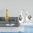 thumbnail image 2 of 2 Pieces Cheetah Figurine Swan Statue Animal Sculpture Ceramic Table Centerpiece for Home Office Decor, 2 of 8