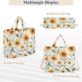 thumbnail image 6 of FORMRS Womens Corduroy Tote Bag Crossbody Shoulder Handbag with Pocket, Sunflowers and Leaves Pattern, 6 of 7