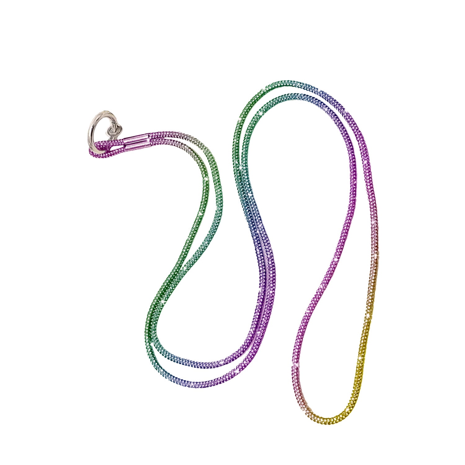 Fashion Crystal Bead Lanyard with Key Holder - Multicolor