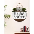 thumbnail image 1 of Eveokoki But First Coffee Sign Rustic Wood Coffee Sign Farmhouse Coffee Bar Wall Decor Wood Plaque Hanging Sign for Home Housewarming Coffee Bar Coffee Station, 12x12 Inch, 1 of 5