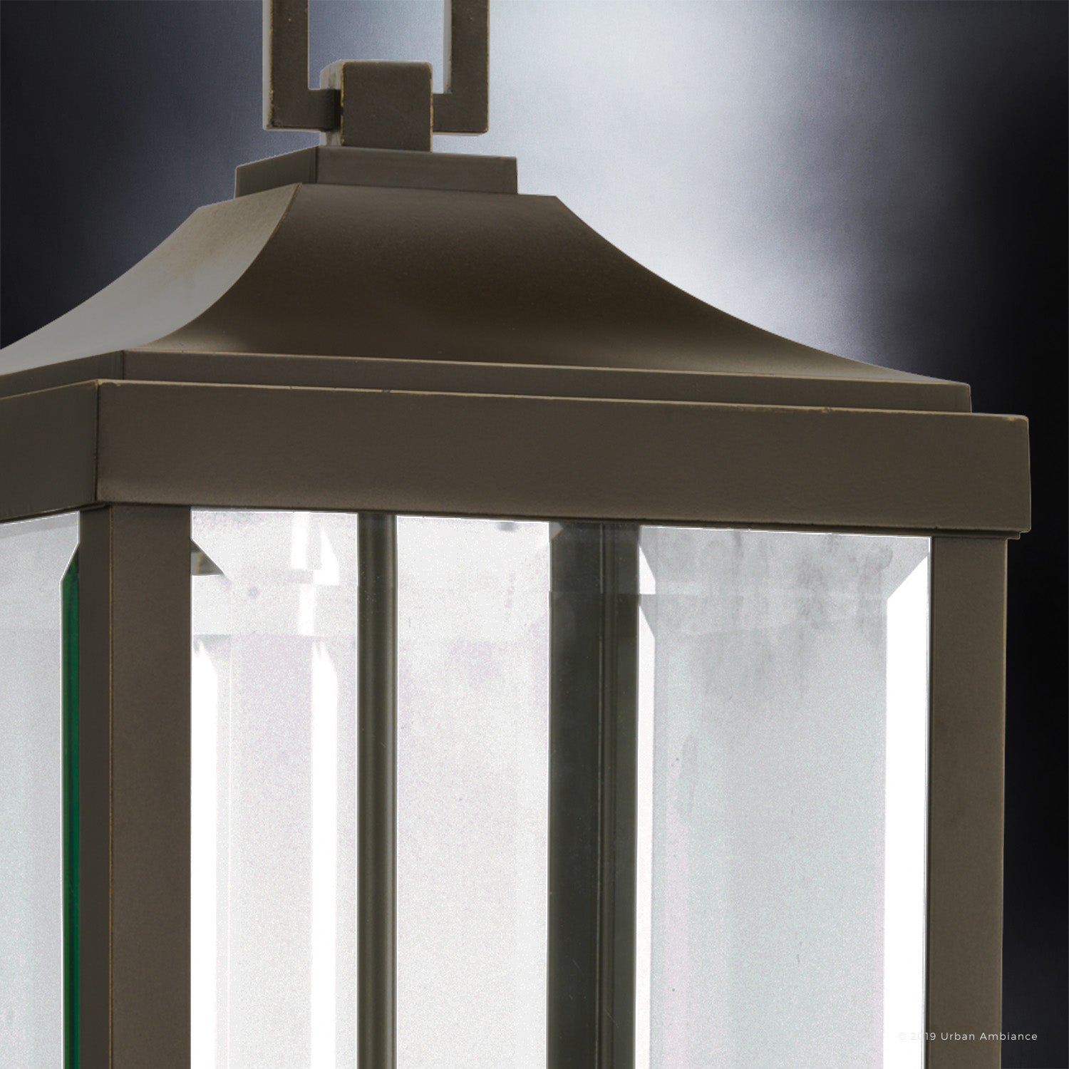 Luxury Colonial Outdoor Post Light, 26.875''H x 9.5''W, with Modern Farmhouse Style Elements, Posh Design, Olde Bronze Finish and Glass, UHP1190