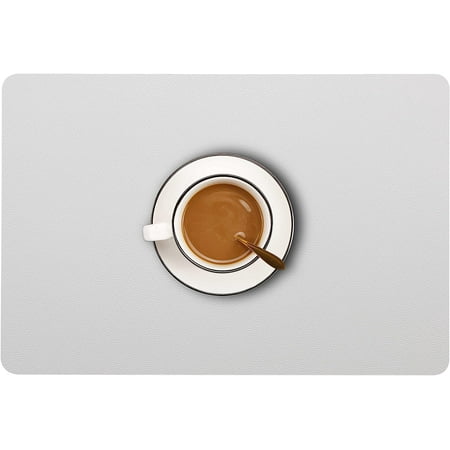 

Placemats Leather Table Mats Waterproof Heat-Resistant Easy to Clean for Dining Table Set Kitchen Table (4 Black)