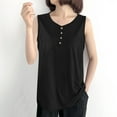 thumbnail image 3 of Ashirexll Summer Tops for Women, Womens Casual Tops, Casual Solid Color Round Neck Summer Sleeveless Blouse Tank, 3 of 3