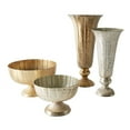 thumbnail image 2 of Afloral Distressed Gold Metal Compote Bowl - 5.5" Tall, 2 of 7
