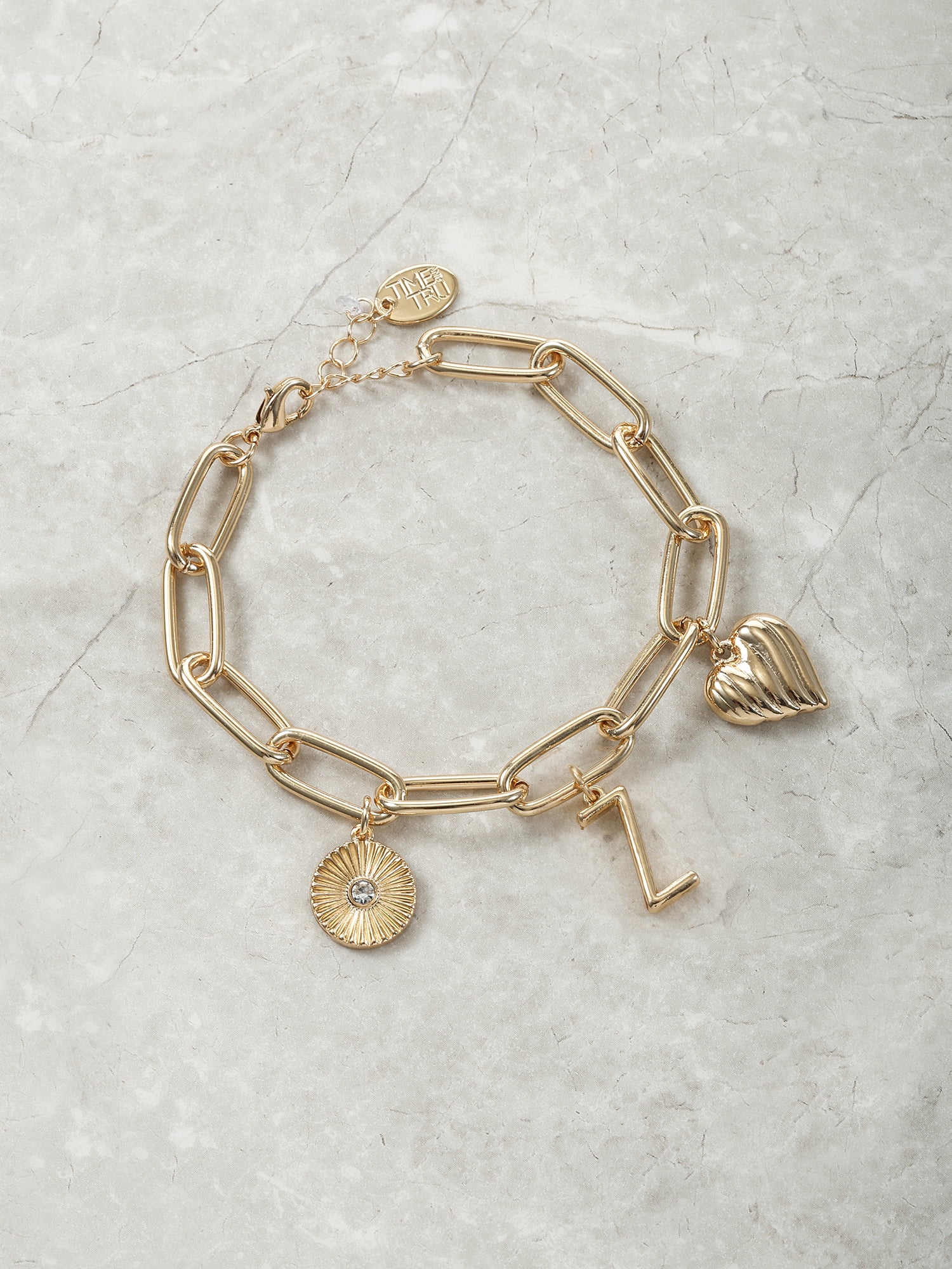 Time and Tru Goldtone Initial Charm Bracelet, Initial Z