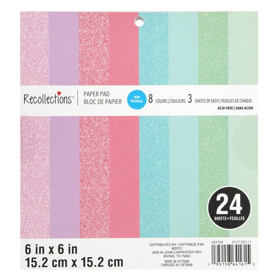 12 Pack: Neon Paper Pad by Recollections - 6" x 6"