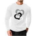 thumbnail image 6 of UVEASISHA Heart Graphic Tees for Men Long Sleeve Waffle Knit Shirts Big and Tall Casual Valentines Day Tshirts Regular Fit Stylish Workout Shirt White S, 6 of 9
