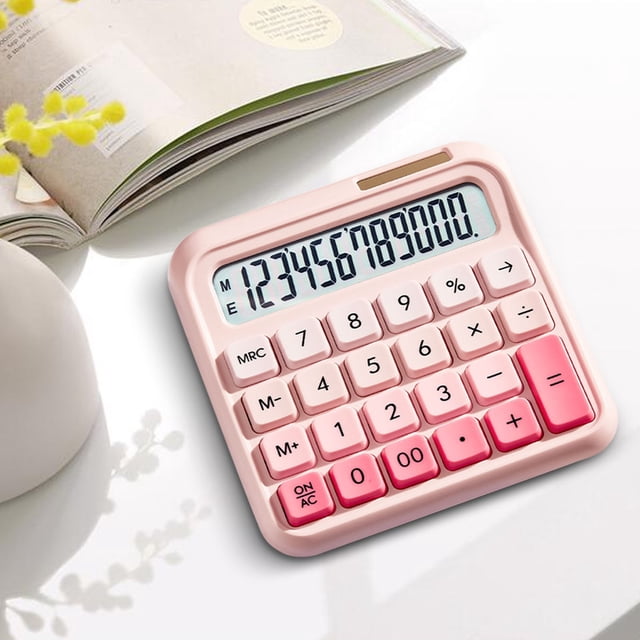 Birdeem Calculator, Office Calculator with Large Buttons and 12 Digit Display, Tilted Screen for Easy Reading, Portable Design with Anti-Slip Pads, 5.3x5.4 Inches, Efficient for Accurate Calculations