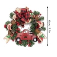 thumbnail image 2 of Farmhouse Red Truck Wreath for Front Door 17 Inch Christmas Wreath Plaid Bow-Knot Wreath Decoration for Outdoor Indoor Window Wall, 2 of 8