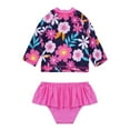 thumbnail image 3 of YONGHS 2PCs Toddler Girls Rash Guard Outfits Printed Swimsuits Long Sleeve Top+Briefs Set Red 0-3 Months, 3 of 6