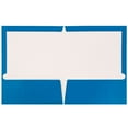thumbnail image 2 of JAM Paper Glossy Two Pocket Folders, Blue, 100/Pack, 2 of 5
