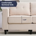 thumbnail image 5 of ZAFLY L Shaped Sectional Couch, Corner Couches and Sofas with Side Pockets, Sectionals for Living Room - Beige, 5 of 9