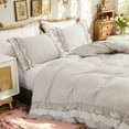 thumbnail image 3 of Boho Ruffled Comforter Set Super Soft Cozy Bedding Set with Pillowcases Elegant Chic Bedroom Decor Rustic Farmhouse Quilt Comforter 3 Pcs Set, 3 of 10