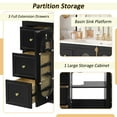 thumbnail image 5 of 36-inch Bathroom Vanity with 2 Soft Close Doors, 3 Drawers, Solid Wood Frame, Modern Storage Cabinet with Ceramic Sink for Bathroom, Black, 5 of 9