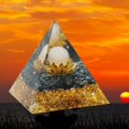 thumbnail image 4 of Pierre de Cristal Naturelle Orgonite Pyramide Guérison Chakra Rassemble Richesse Prospérité, 4 of 6