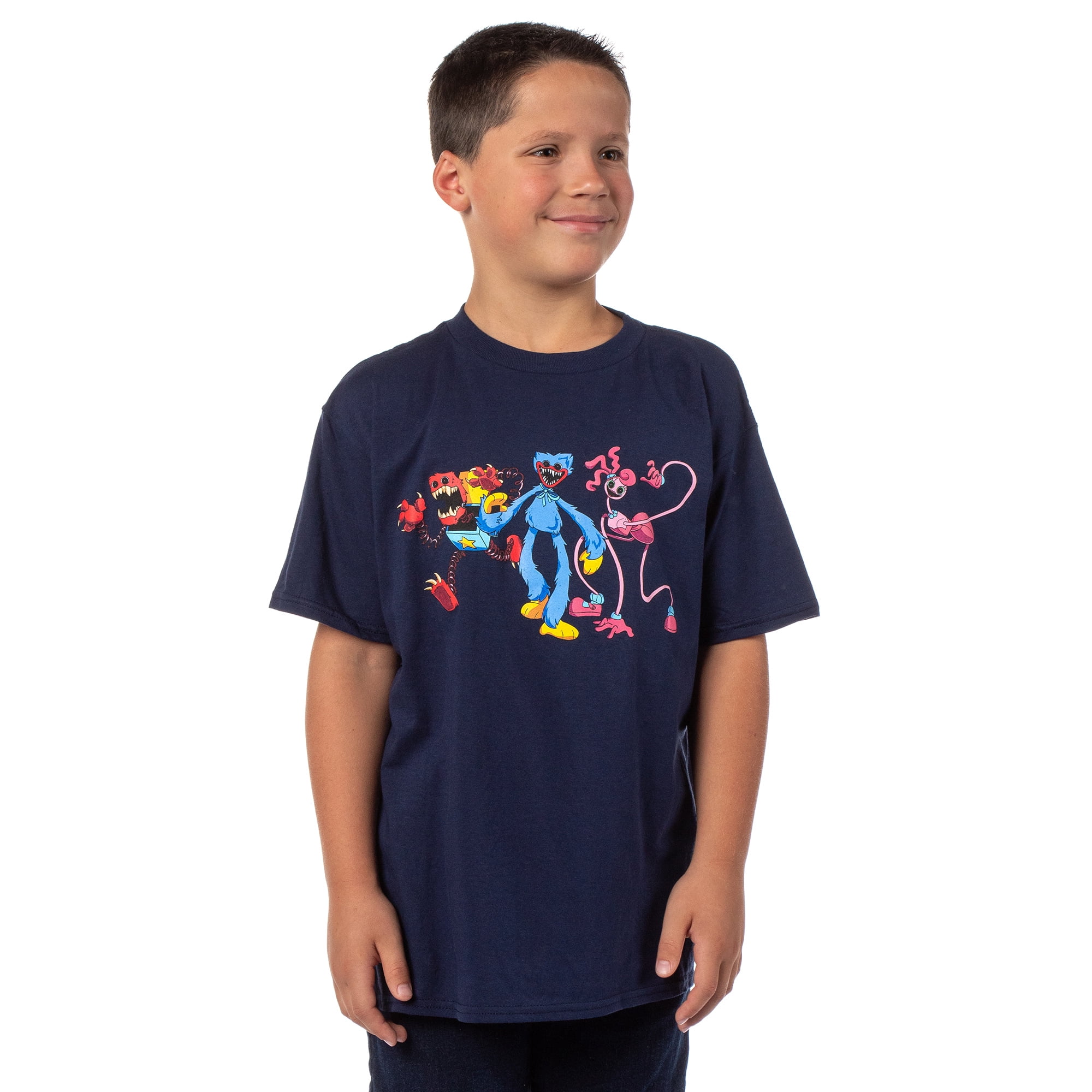 Poppy Playtime Boys' CH2 Bad Guys Huggy Mommy Long Legs Boxy Boo Character Graphic T-Shirt