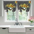 thumbnail image 5 of Cow Sunflower Tie Up Curtain 45 Inches Long, Plant Farm Flower Balloon Style Kitchen Window Curtain Over Sink, Small Window Rod Pocket Curtain 42"x45", 5 of 9