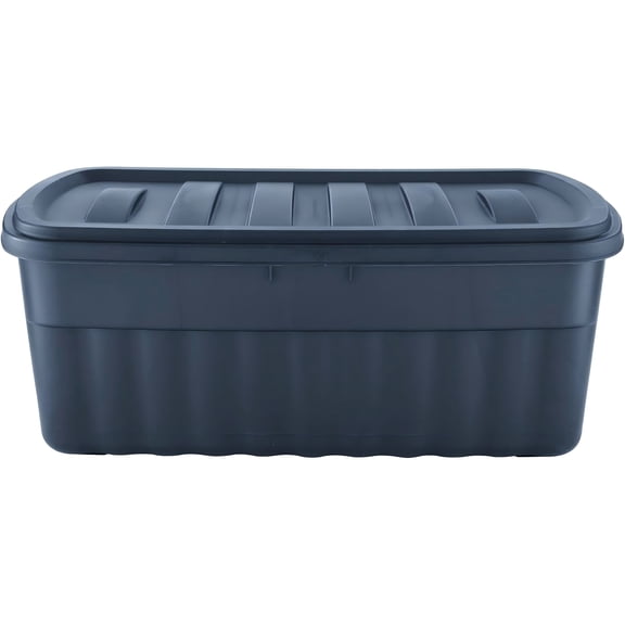 50 Gallon Rugged Plastic Stackable Storage Bins with Lids and Handles Storage Tote Durable Reusable Plastic Bin