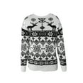 thumbnail image 4 of Women Christmas Sweaters Long Sleeve Elk Snowflake Print Knit Tops, 4 of 6