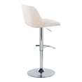 thumbnail image 6 of LumiSource Cream Noise Fabric, Chrome Metal Toriano Adjustable Barstool - Set of 2, 6 of 8