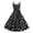 Black, variant on Joernso Women Dress Retro A-line Big Swing Tight High Waist Bow Decor Sleeveless V Neck Back Zipper Dot Print Contrast Color Party Wedding Prom Ball Gown Summer Midi Dress