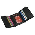 thumbnail image 3 of Trifold Genuine Leather Mens Wallet Flap ID Card Case 1107, 3 of 30