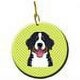 thumbnail image 2 of Carolines Treasures BB1299CO1 Checkerboard Lime Green Bernese Mountain Dog Ceramic Ornament  3 in multicolor, 2 of 2