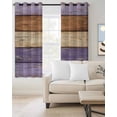 thumbnail image 2 of Farmhouse Purple Brown Blackout Curtains for Bedroom Living Room Darkening Curtains 84 Inch Length 2 Panels Set Vintage Wooden Striped Window Curtain Insulated Window Treatment Grommet Drapes 42"x84", 2 of 9