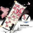 thumbnail image 4 of for Samsung Galaxy A14 Case for Women,Rivet Metal Corner Design Phone Case Cover with Bling Diamond Ring Suitable for Samsung Galaxy A14 4G/ 5G 6.6" BF-Pink Butterfly, 4 of 18