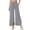 Grey, variant on Womens Effortless Wide Leg Casual Pants with Front Slits Minimalist Everyday Trousers for Work and Leisure Ankle Length Black S