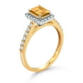 thumbnail image 3 of Gem Stone King 1.21 Ct Yellow Citrine G/H Lab Grown Diamond 10K Yellow and White Gold Halo Engagement Ring (Size 5), 3 of 4
