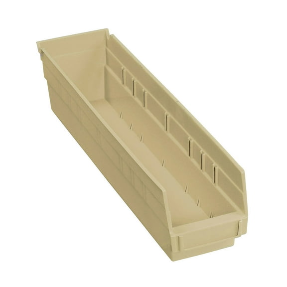 Plastic Nesting Storage Bin, 4-1/8"W x 17-7/8"D x 4"H, Beige, Lot of 12