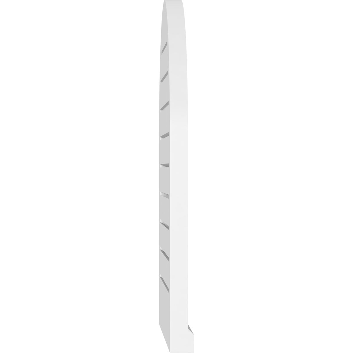 30"W x 42"H Round Top Surface Mount PVC Gable Vent: Functional, w/ 2"W x 2"P Brickmould Sill Frame
