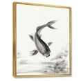 thumbnail image 3 of Designart 'Black and White Vintage Fish I' Nautical & Coastal Framed Canvas Wall Art Print, 3 of 5