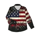 thumbnail image 4 of Womens Fourth of July Shirt Long Sleeve Button Down Tops 250th Anniversary USA Flag Shirt Dressy Work Blouse Independence Day Outfits, 4 of 5