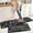 Color-90, variant on Coffee Kitchen Rugs and Mats Non-Slip, Washable, Stain and Fade Resistant, Suitable for Kitchen Mat Set of 2 Coffee Kitchen Decor 17" x47"+17"x30"