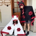 thumbnail image 2 of Anime Wearable Blanket Hoodie for Adults Cute Halloween Devil Bat Hooded Blanket Oversized Soft Sherpa Hoodie Women Throw Cloak Wrap with Demon Wings for Women Men Child Student, Free Size,C, 2 of 8