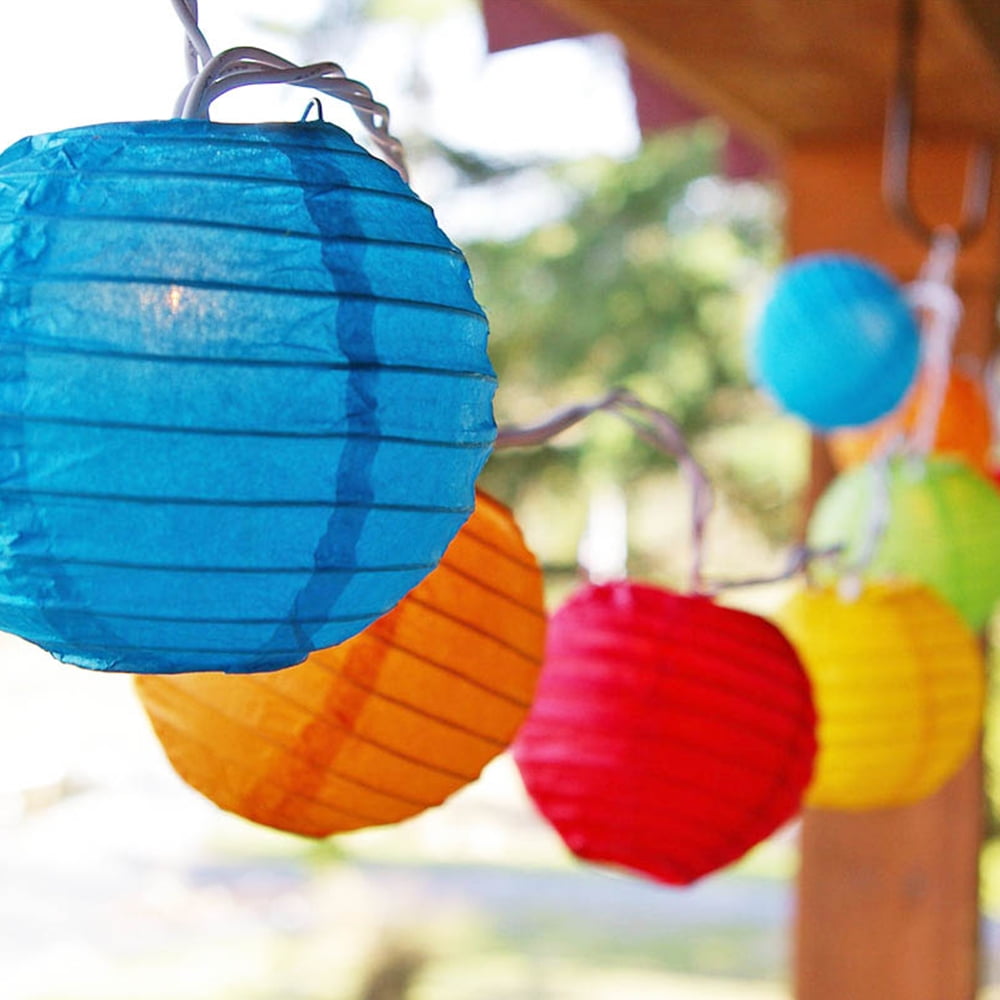 Paper Lanterns String Lights 4 inch Round Paper Lanterns 8.3 feet Multicolor