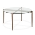 thumbnail image 1 of Henn&Hart 17" Metal Mid-Century Modern Satin Nickel and Gray Finish Coffee Table, 1 of 9
