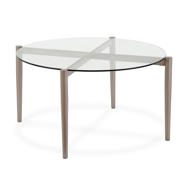 Henn&Hart 17" Métal Mi-Siècle Moderne Nickel Satiné et Gris Finition Table Basse