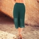 thumbnail image 4 of EeaseMX Pantalones anchos de gasa con cintura elástica para mujer, holgados y plisados (verde L), 4 of 8