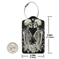 thumbnail image 4 of Sikiie Skeletons Love Flowers Luggage Tag for Suitcase Leather Baggage Tag with Stainless Steel Loop Privacy Cover for Women Men Girls-4 PCS, 4 of 5
